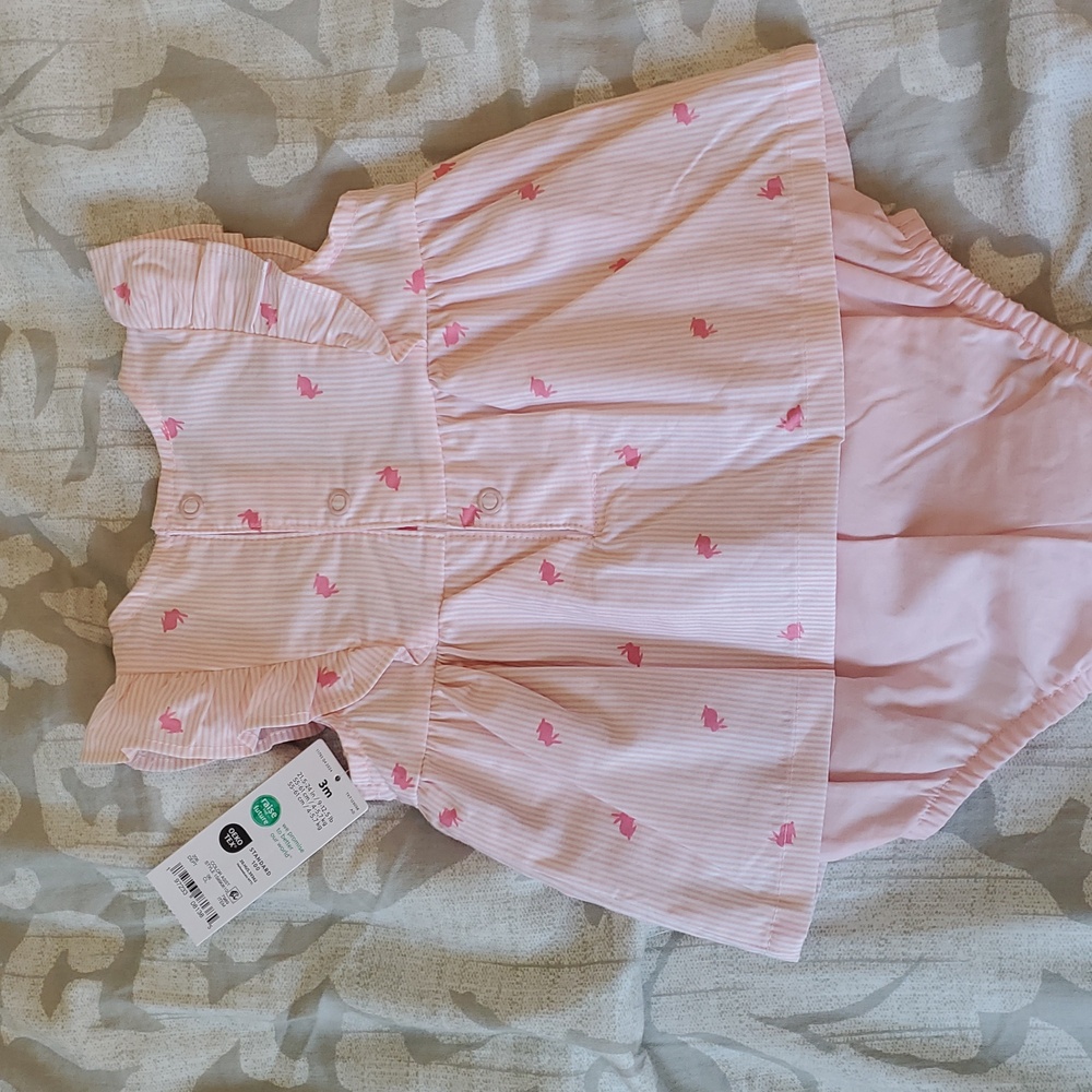 Pink Bunny Ruffled Baby Romper - Picture 3 of 7